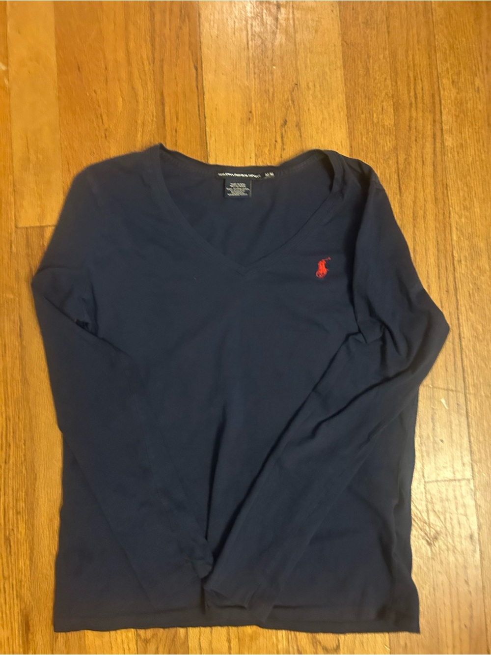 Polo by Ralph Lauren Sport Women’s Navy V-Neck Long Sleeve Shirt